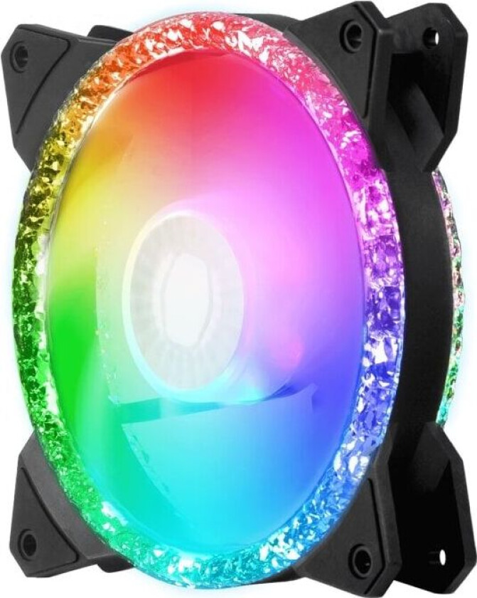 MasterFan MF120 Prismatic - Kabinettvifte - 120mm - Svart med RGB LED-lys - 27 dBA