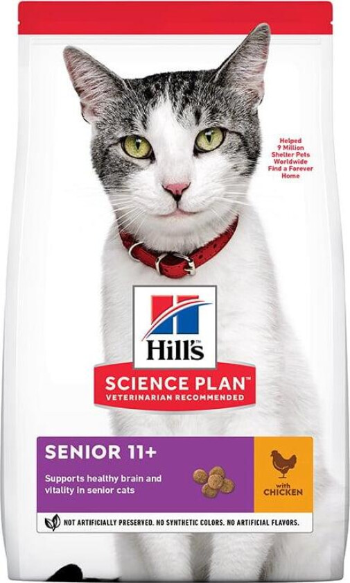 Tørrfôr til Katt Senior 11+ med Kylling 1,5 kg