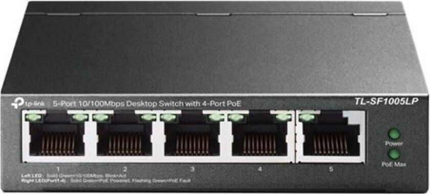 TL-SF1005LP 5-Port 10/100Mbps Desktop PoE Switch with 4-Port PoE (41W)