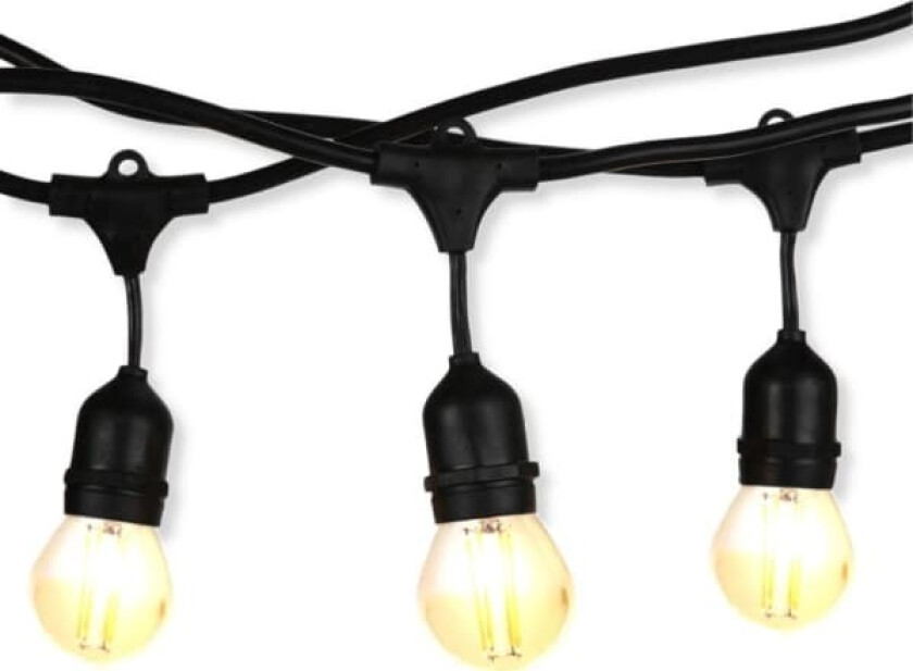 LED-kjede VT-713 15x E27 Svart IP65 3673