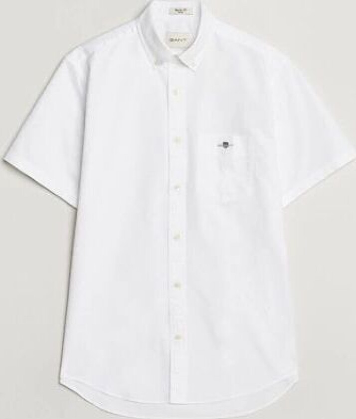 GANT Regular Short Sleeve Oxford Shirt White