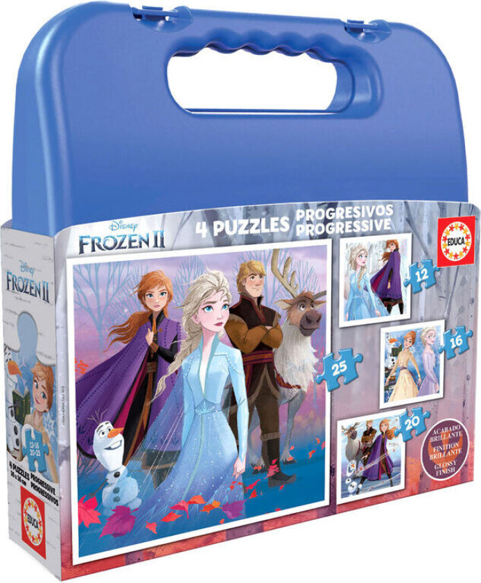Sett med 4 puslespill Educa Frozen II 73 deler