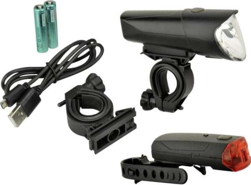 Bilde av FISCHER sykkel LED lyssett 40/20/10 lux, levetid opptil 50 000 timer, StVZO godkjent - 1 stk (85346)