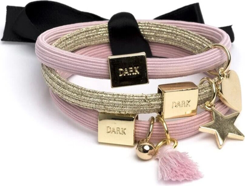 DARK Hair Ties With Charms Combo Roses With Gold