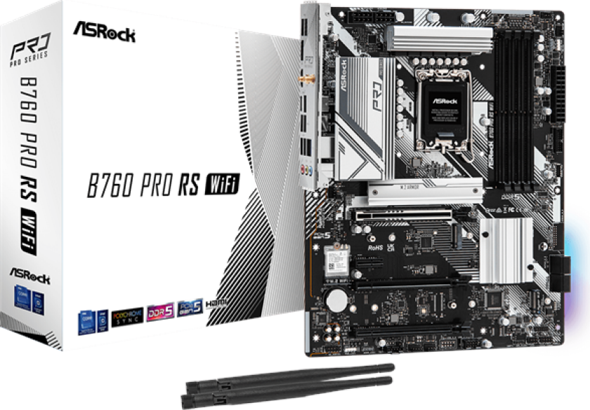 B760 PRO RS WIFI Hovedkort - Intel B760 - Intel LGA1700 socket - DDR5 RAM - ATX