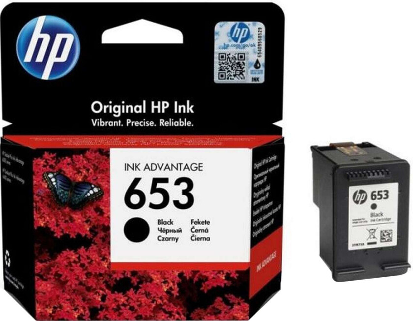 653 - 6 ml - svart - original - Ink Advantage - blekkpatron - for DeskJet Plus Ink Advantage 6075, Ink Advantage 6475, Ink Advantage 6475 All-in-On
