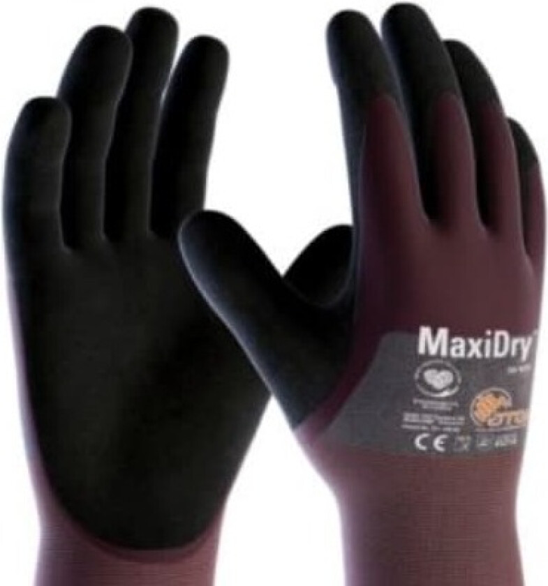 MaxiDry 56-425 Monteringshanske med ¾ belegg Størrelse 9