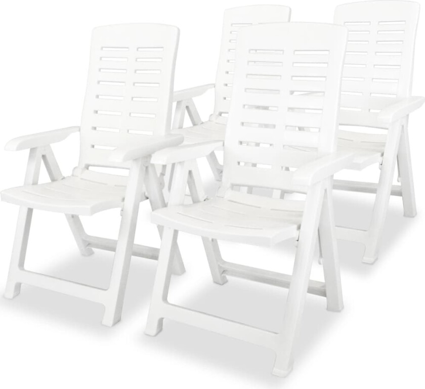 Hagelenestoler 4 stk plast hvit