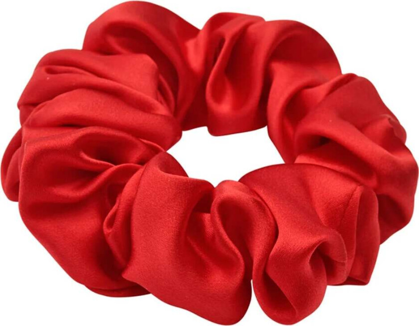 Lenoites Mulberry Silk Scrunchie Red