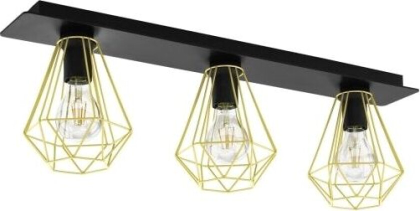 Tarbes 2, 3 ampuller, E27, IP20, Sort, Messing