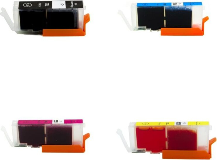 Kompatibel - Canon CLI-551 XL combo pack 4 stk blekkpatron - BK/C/M/Y 48 ml