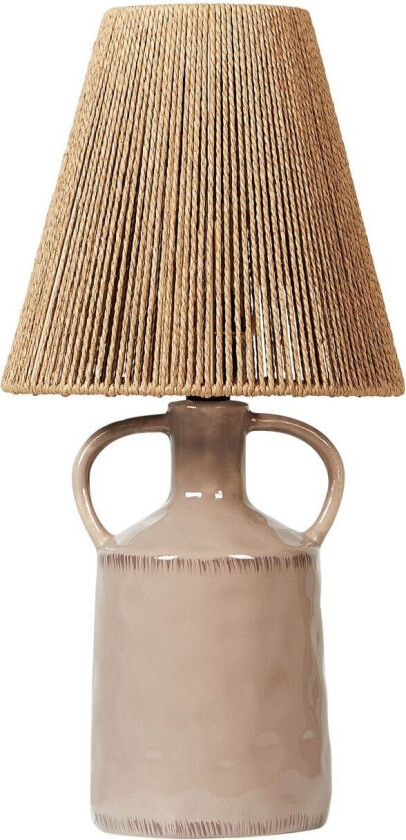 Bordlampe Taupe Keramikk 24 x 24 x 51 cm Kjegleformet papirskjerm Belysning Stue Soverom Nattlampe