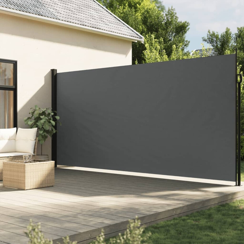 Uttrekkbar sidemarkise 220x600 cm antrasitt