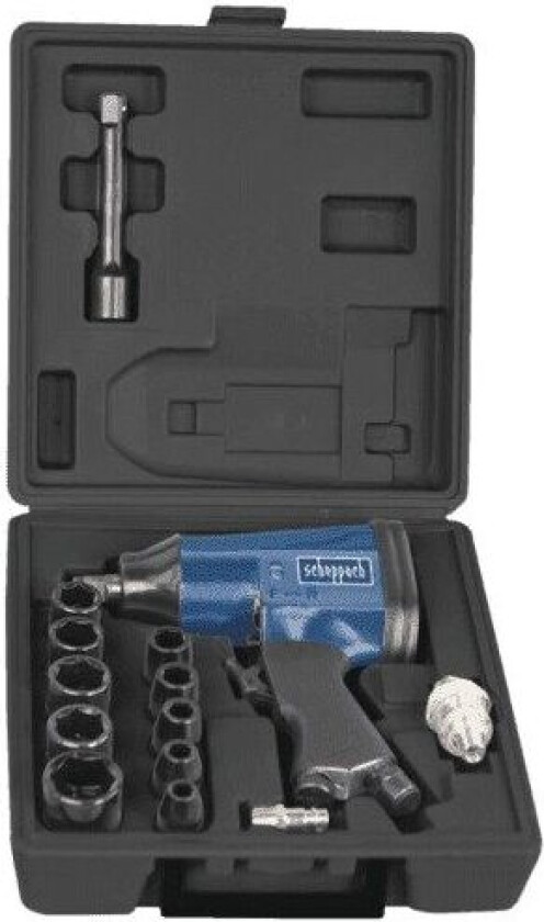 Scheppach 7906100717-500, Slagtrekker, Sort, Blå, 1/2", 7000 RPM, 312 Nm, 141 l/min
