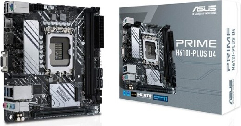 PRIME H610I-PLUS D4 Hovedkort - Intel H610 - Intel LGA1700 socket - DDR4 RAM - Micro-ATX