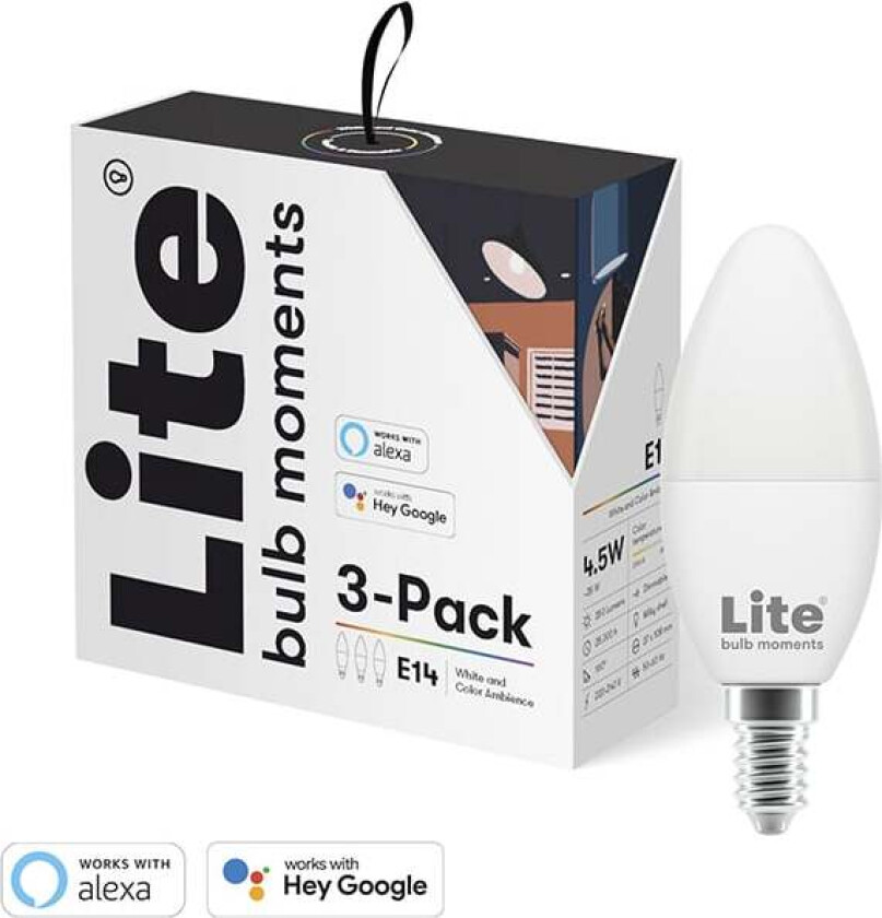 Bilde av Lite bulb moments - white&color ambience (RGB) E14 bulb - 3-Pack