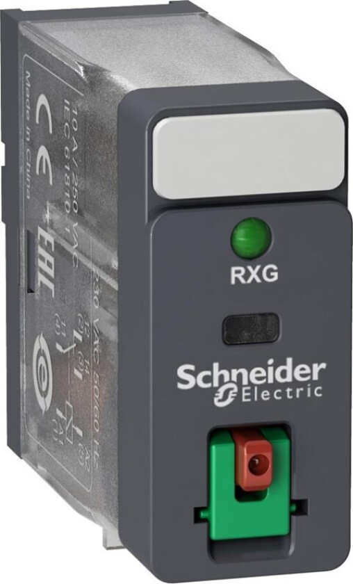 10 stk Schneider Harmony pin relé 10A 24VAC 1 C/O, testknapp, LED