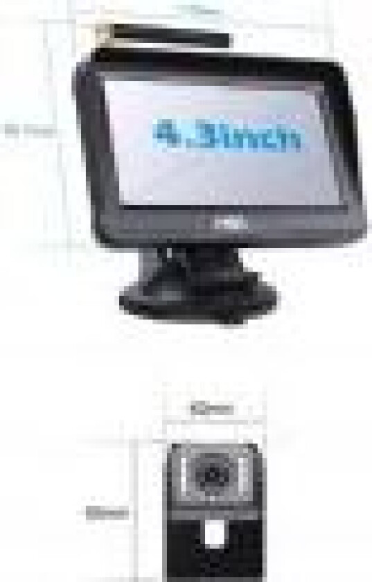 Bakkamera + 4,3 skærm MBG LINE D-435 + 009S trådløs op til 40 m Sort