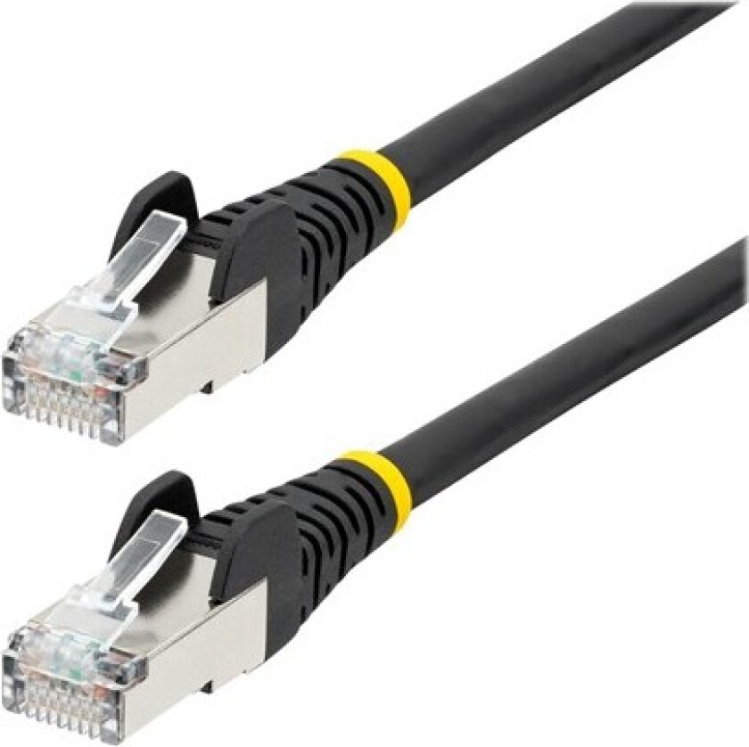 10m CAT6a Ethernet Cable - Black - Low Smoke Zero Halogen (LSZH) - 10GbE 500MHz 100W PoE++ Snagless RJ-45 w/Strain Reliefs S/FTP Network Patch Cord - patch cable - 10 m - black