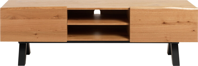 Ollie tv-benk med 2 dører og 1 hylle i finer amerikansk vill eik og massiv bjørk.