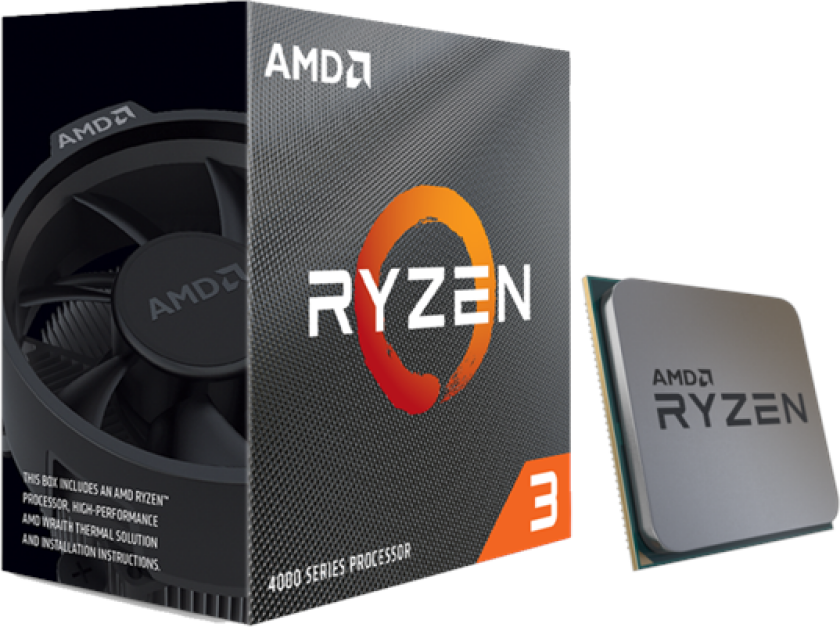 Ryzen 3 4100 Wraith Stealth Prosessor/CPU - 4 kjerner - 3.8 GHz - AM4 - Boks (med kjøler)