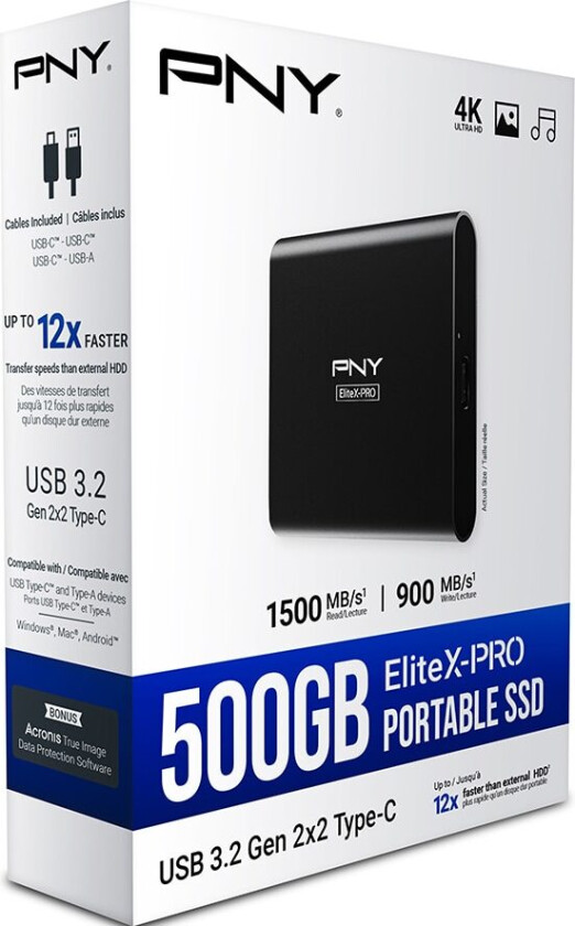 X-PRO - SSD - 500 GB - ekstern (bærbar) - USB 3.2 Gen 2x2