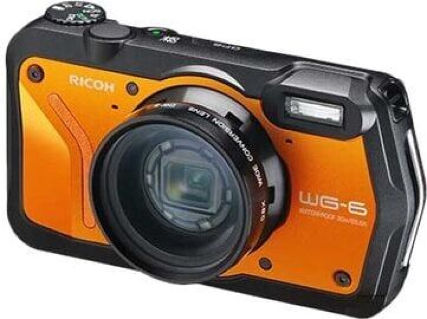 WG-6 - Digitalkamera - kompakt - 20.0 MP - 4K / 30 fps - 5optisk x-zoom - under vannet inntil 20 m - oransje