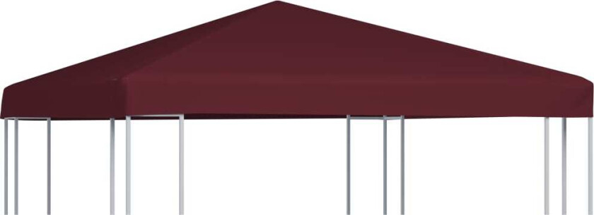 Toppduk til paviljong 310 g/m² 3x3 m vinrød