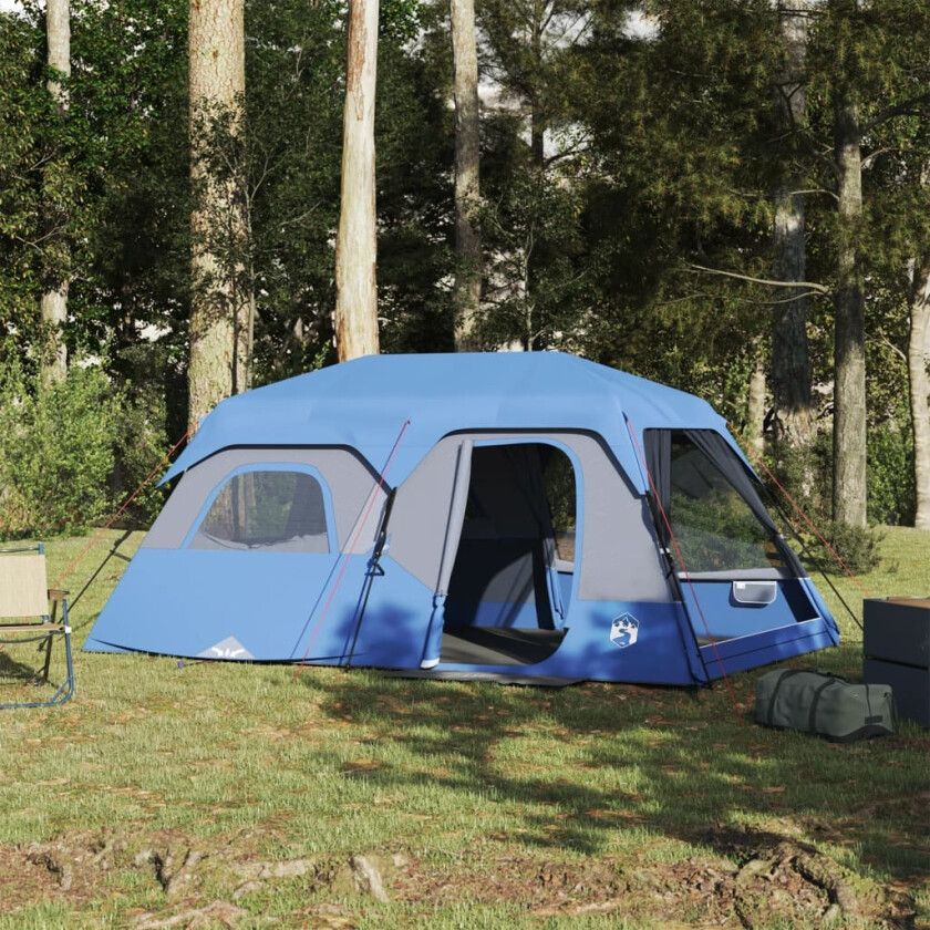 Campingtelt 9 personer blå 441x288x217 cm