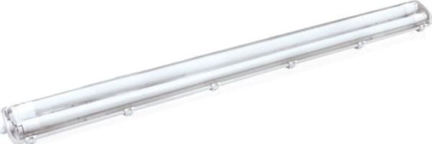 Hermetisk armatur med LED-lysrør 2x18w 120cm 4000K 3200lm Grå IP65 ABS + PS 127x11,3x5cm VO2778
