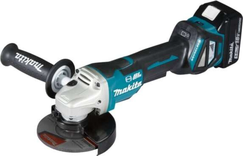 Bilde av MAKITA VINKELSLIPER 18V 125mm 2 x 5,0Ah LI-ION BØRSTELØS KASSE MAKPAC DGA518RTJU