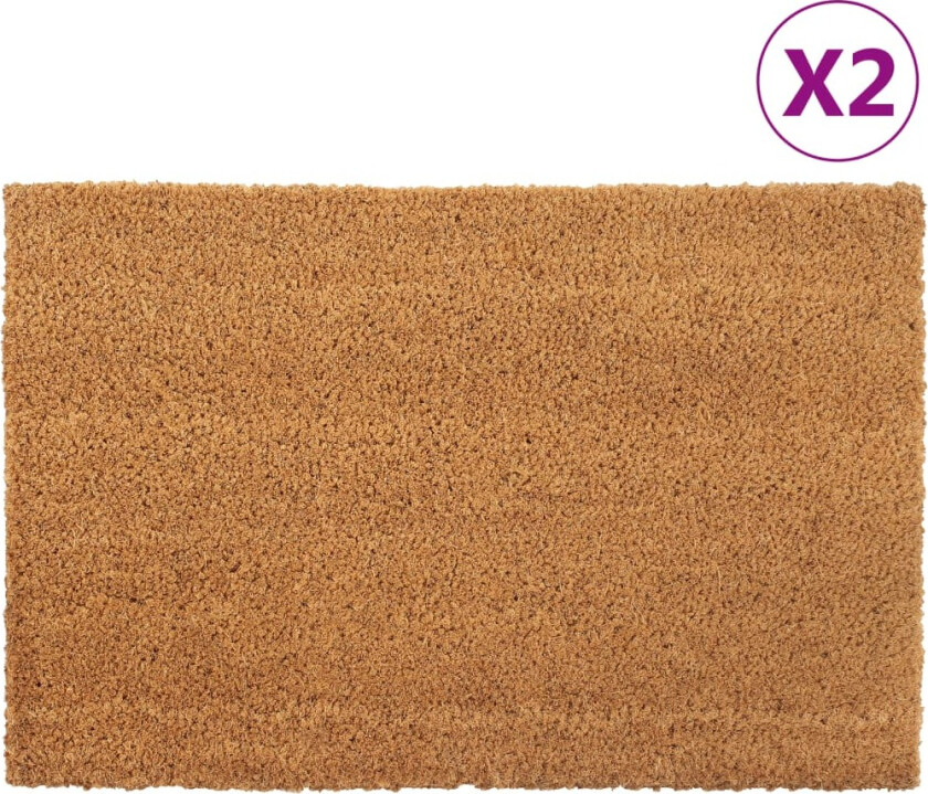 Dørmatter 2 stk naturlig 40x60 cm tuftet kokosfiber