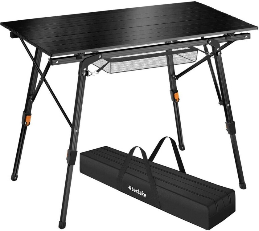 Sammenleggbart campingbord Tina - høydejusterbart - svart