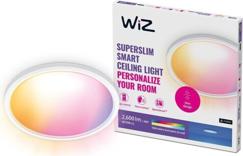 Wiz - SuperSlim WiZ Taklampe 22W - Smart RGB-belysning