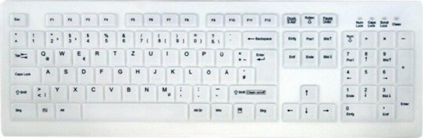 MedicalKey AK-C8100 Sanitizable - Tastatur - Tysk - Hvit
