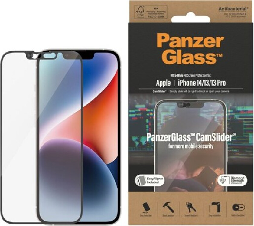 CamSlider Screen Protector Apple iPhone 14 | 13 | 13 Pro | Ultra-Wide Fit w. EasyAlign