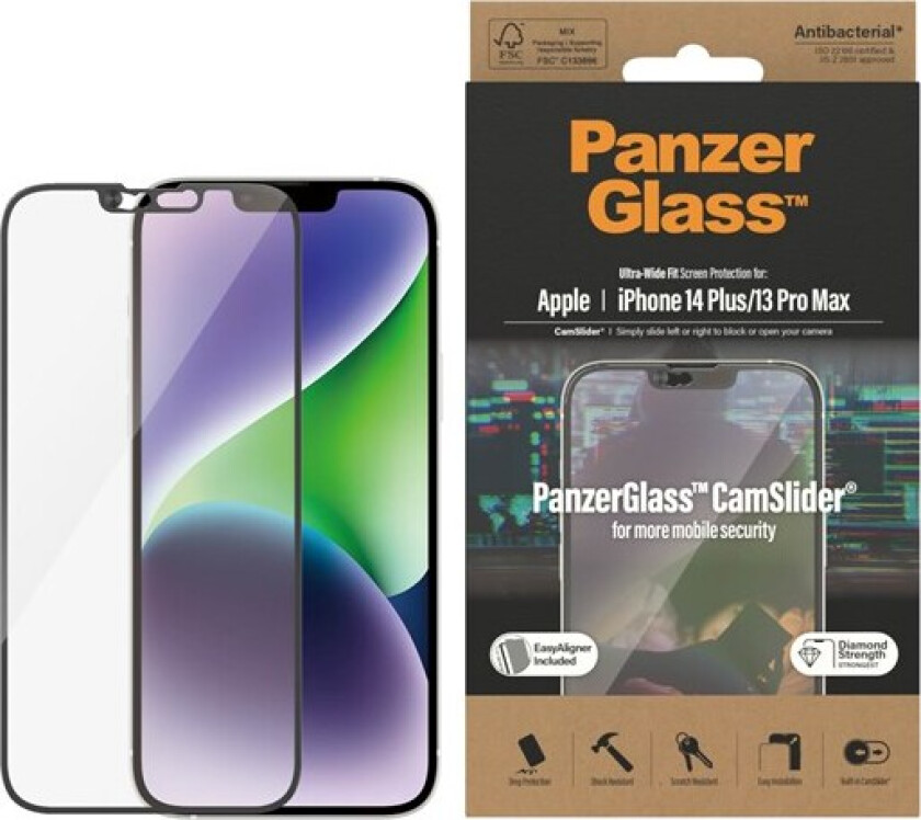 CamSlider Screen Protector Apple iPhone 14 Plus | 13 Pro Max | Ultra-Wide Fit w. EasyAligner