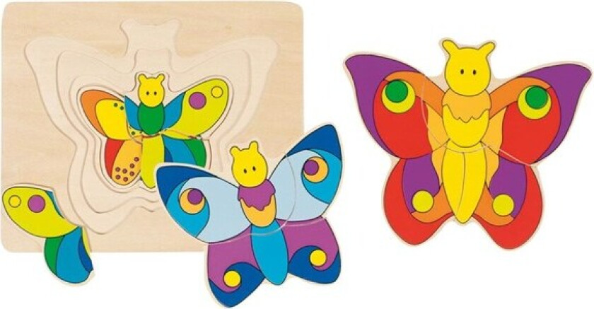 Wooden 3-layer Puzzle Butterfly Tre