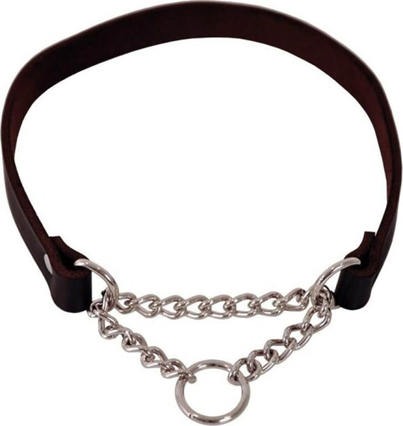 Dogman Lina Halsbånd i Lær Halvstryp Svart (1,8 x 60 cm)