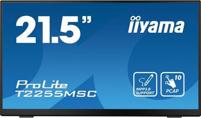 21" iiyama ProLite T2255MSC-B1 - LED monitor - Full HD (1080p) - 21.5" - 5 ms - Skjerm