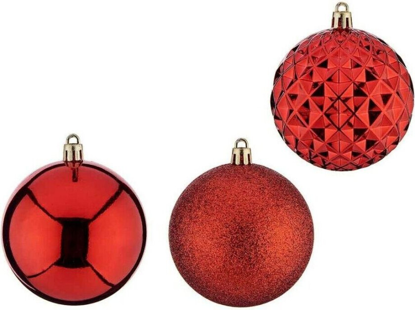 Juletrekule à 8 cm 3 kvantum Rød PVC