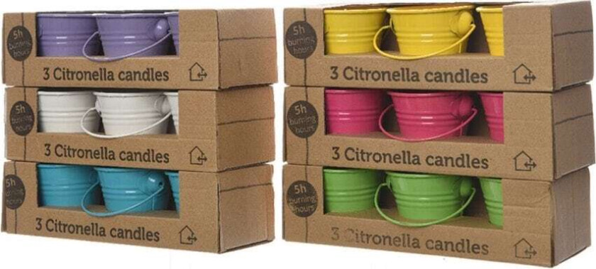 Myggmiddel Decoris Sett med stearinlys à 5 x 6,5 cm Flerfarget 45 g