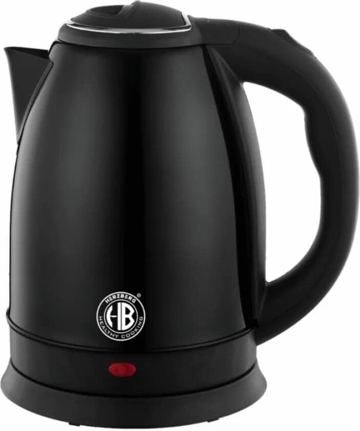 Herzberg HG-5011BLK: 1,8L 1500W vannkoker i rustfritt stål - Svart