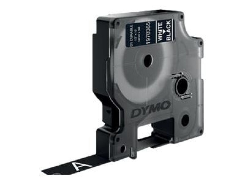 Dymo Tape D1 12mm Hvit/svart Durable