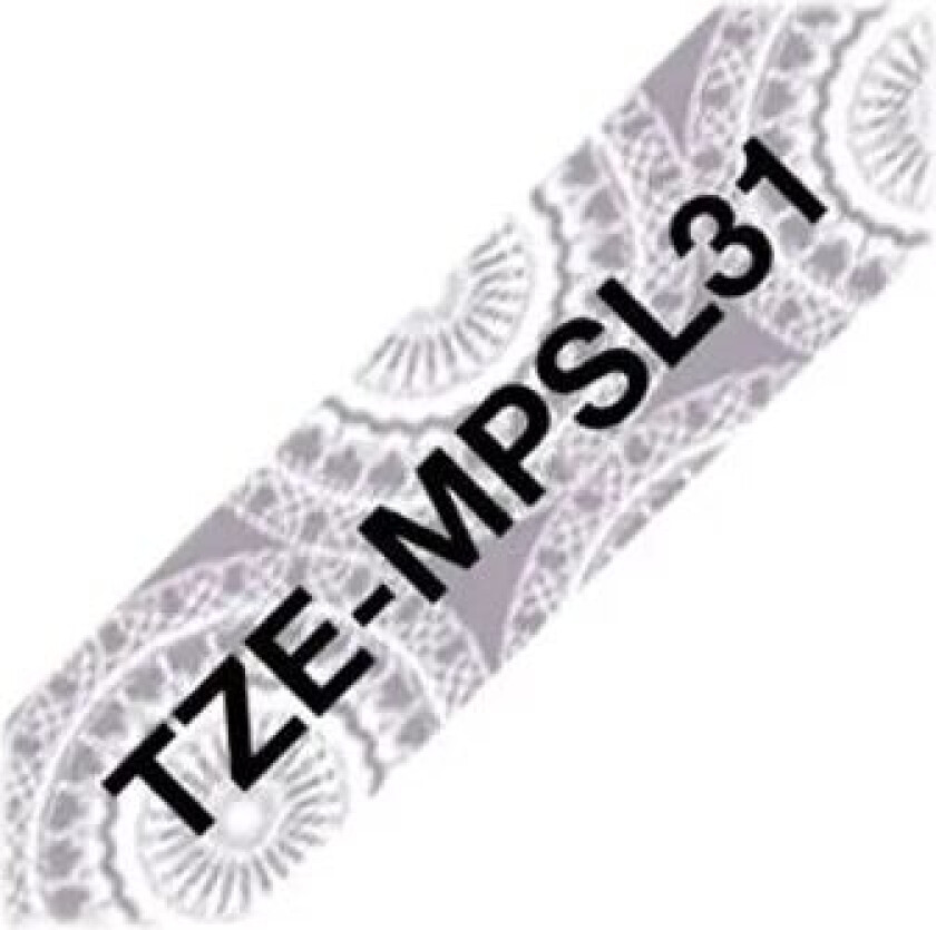 Tape 12mm Tze-mpsl31 Svart/s�lv Spritz