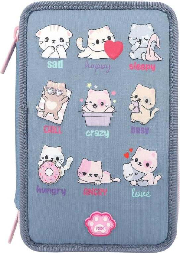 TOPModel - Triple Pencil Case LED - Cats Mood Barometer - (0412261)