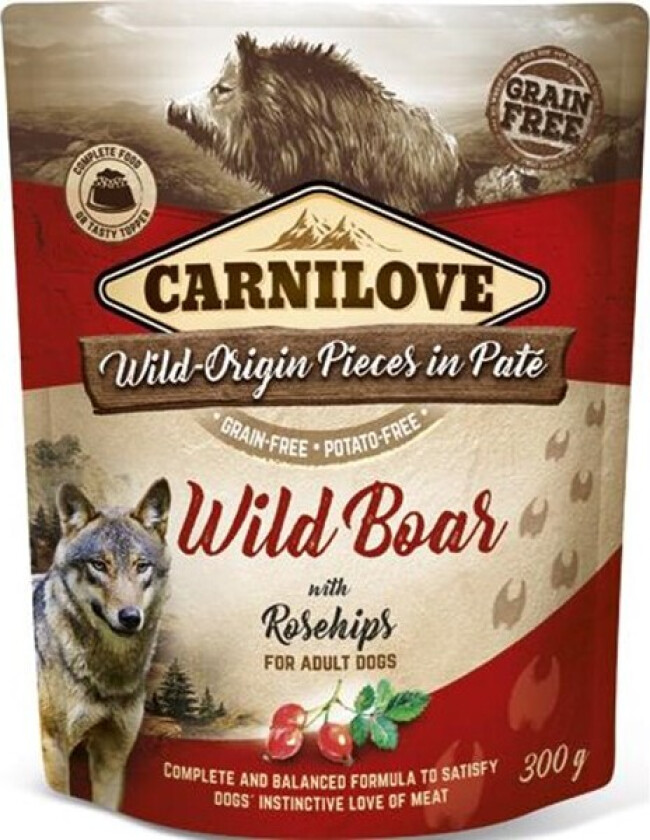 Dog Pouch Paté Wild Boar with Rosehips Våtfôr til hund 300 g