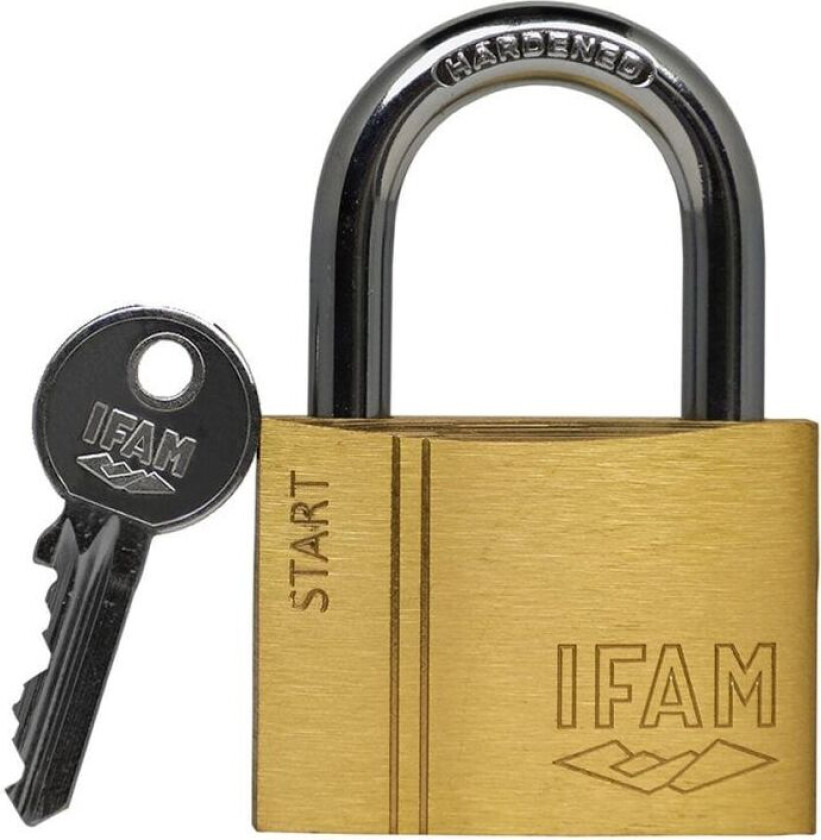 Hengelås med nøkkel IFAM SR50 Messing Stål 1,38 x 4,77 x 3,5 cm