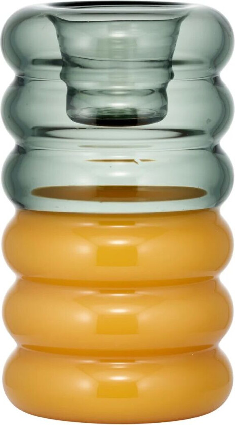 Hoop lysestake Ø 3,5 x 9 cm Smoke-milky yellow