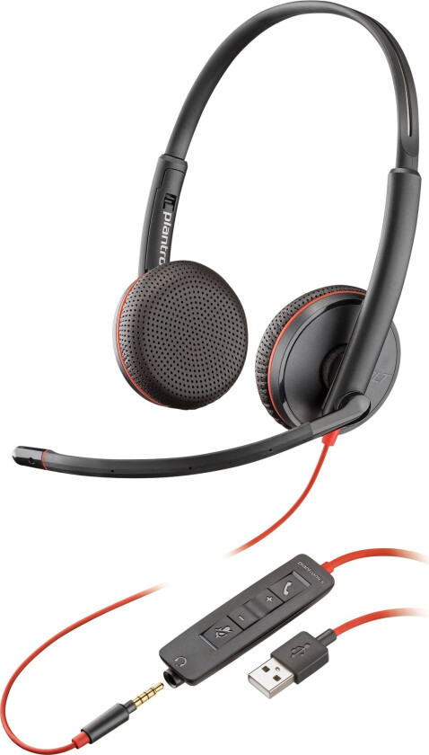 Blackwire C3225 Usb Hodesett 3,5 Mm Jakk, Usb Stereo Svart
